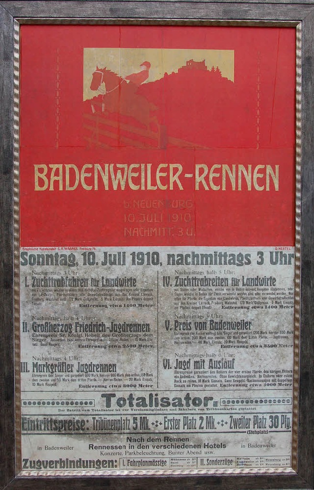 Das Renn-Plakat ist 100 Jahre alt.   | Foto: Sigrid Umiger