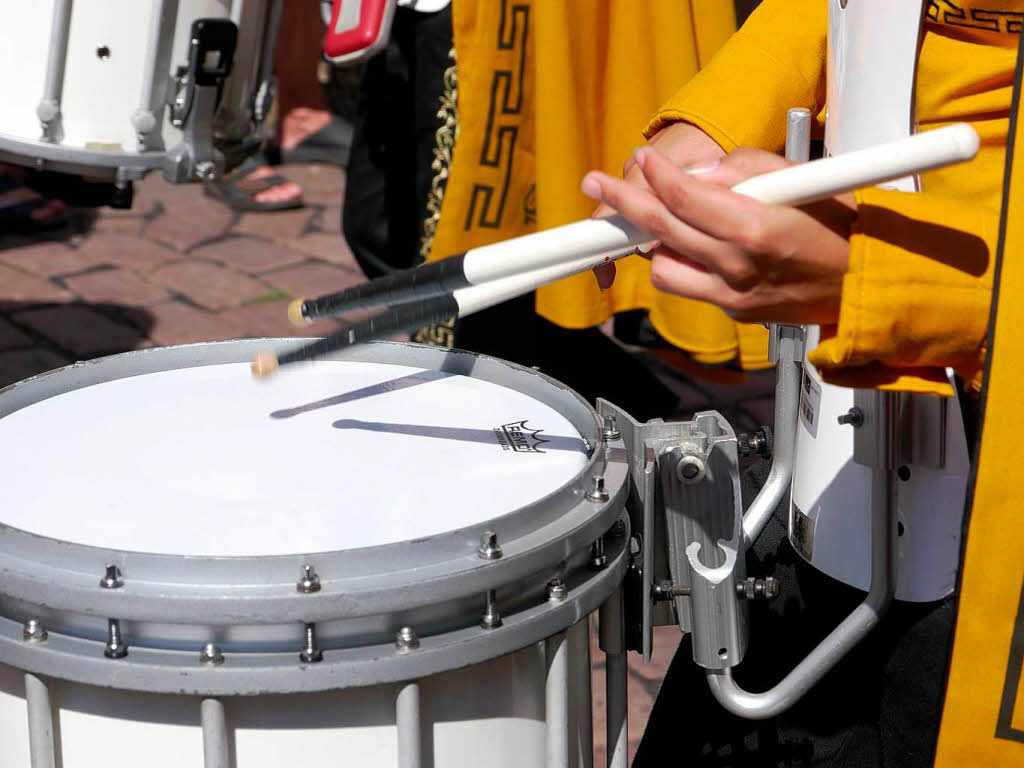 Rund 300 Musiker begeistern mehr als 25.000 Menschen in Freiburg bei einem Abstecher von Basel Tattoo.