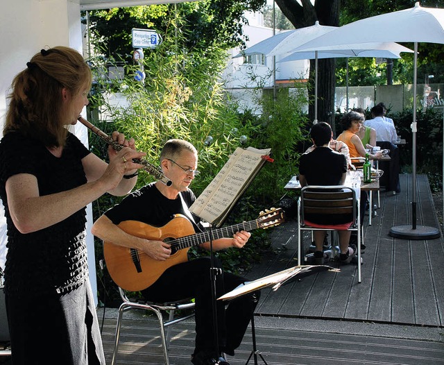 Sabine Dietrich und Uli Pfleiderer im Schtzengarten  | Foto: Jannik Schall