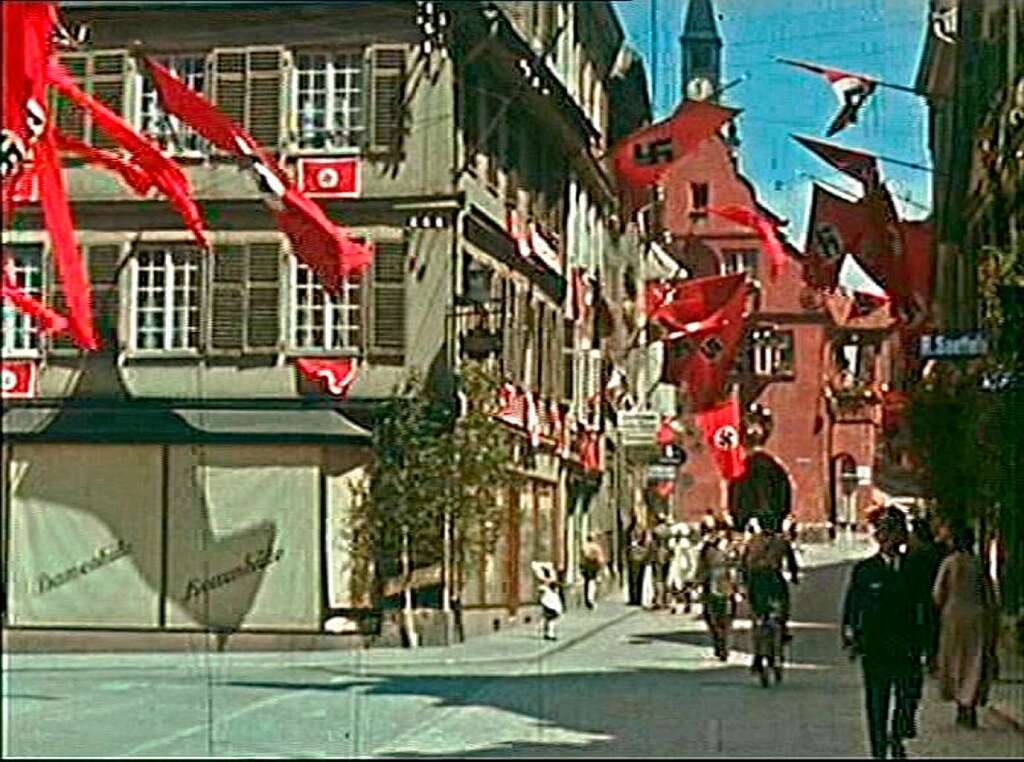 Zum Kreisparteitag 1939 prsentierte sich die Innenstadt im vollen Fahnenschmuck.