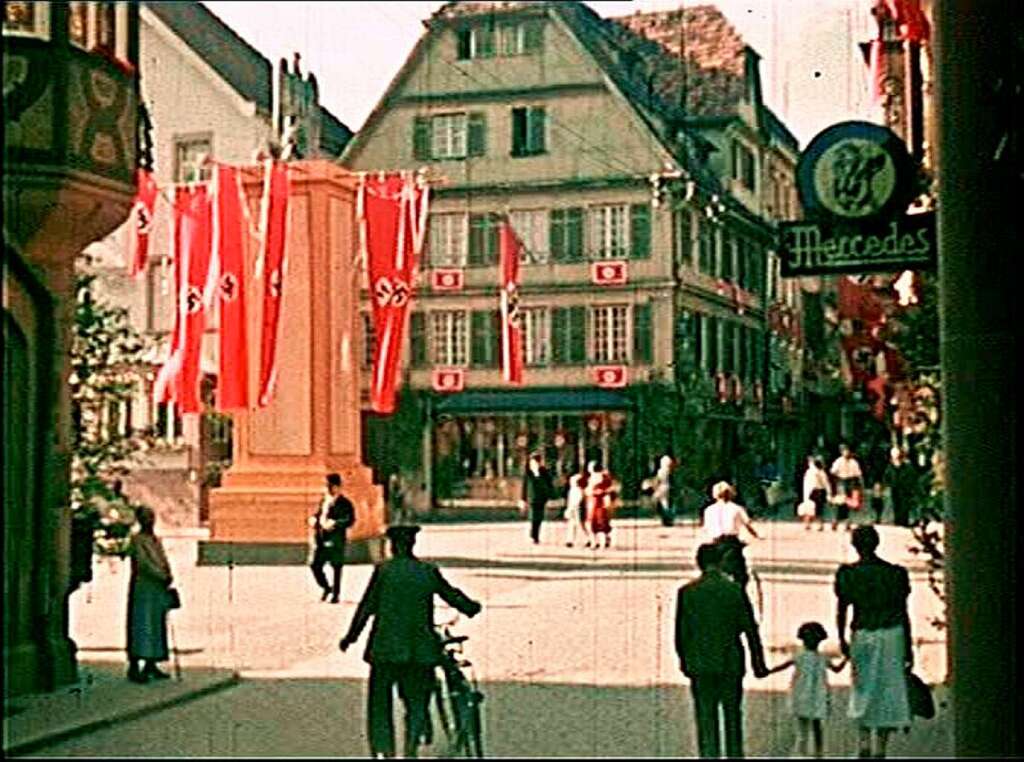 Zum Kreisparteitag 1939 prsentierte sich die Innenstadt im vollen Fahnenschmuck.