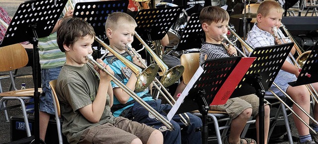 Fetziges spielten die jungen Akteure beim Blserfestival.  | Foto: Hans-Jrgen Hege