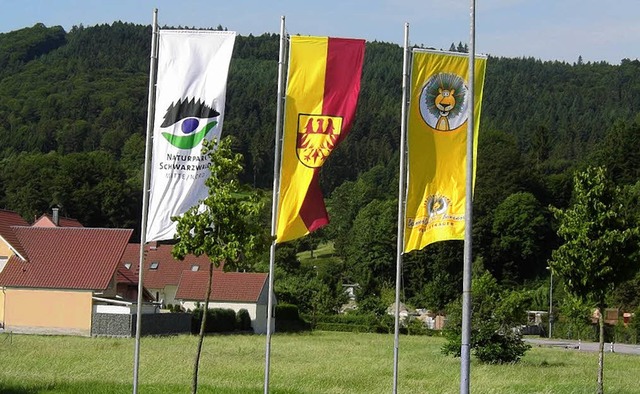 Drei Fahnen flattern an drei Standorten in Seelbach knftig im Wind.   | Foto: Gemeinde