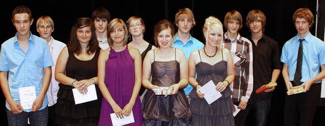 Die Preistrger der Realschule des Aug...en Preis der Stadt Ettenheim erhielt.   | Foto: Herbert Birkle