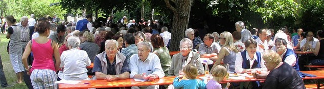 Ein Kommen und Gehen herrschte den gan...Pfarrgartenfest in  Efringen-Kirchen.   | Foto: Bode