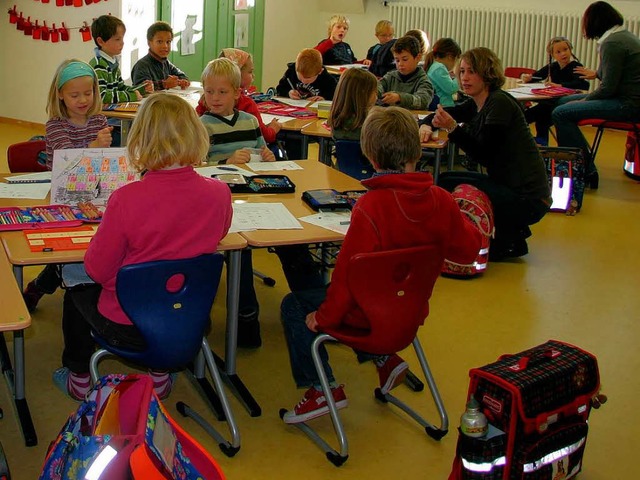 In einer Kooperationsklasse in der Sch...d ohne Untersttzungsbedarf gemeinsam.  | Foto: Stefanie Sigmund