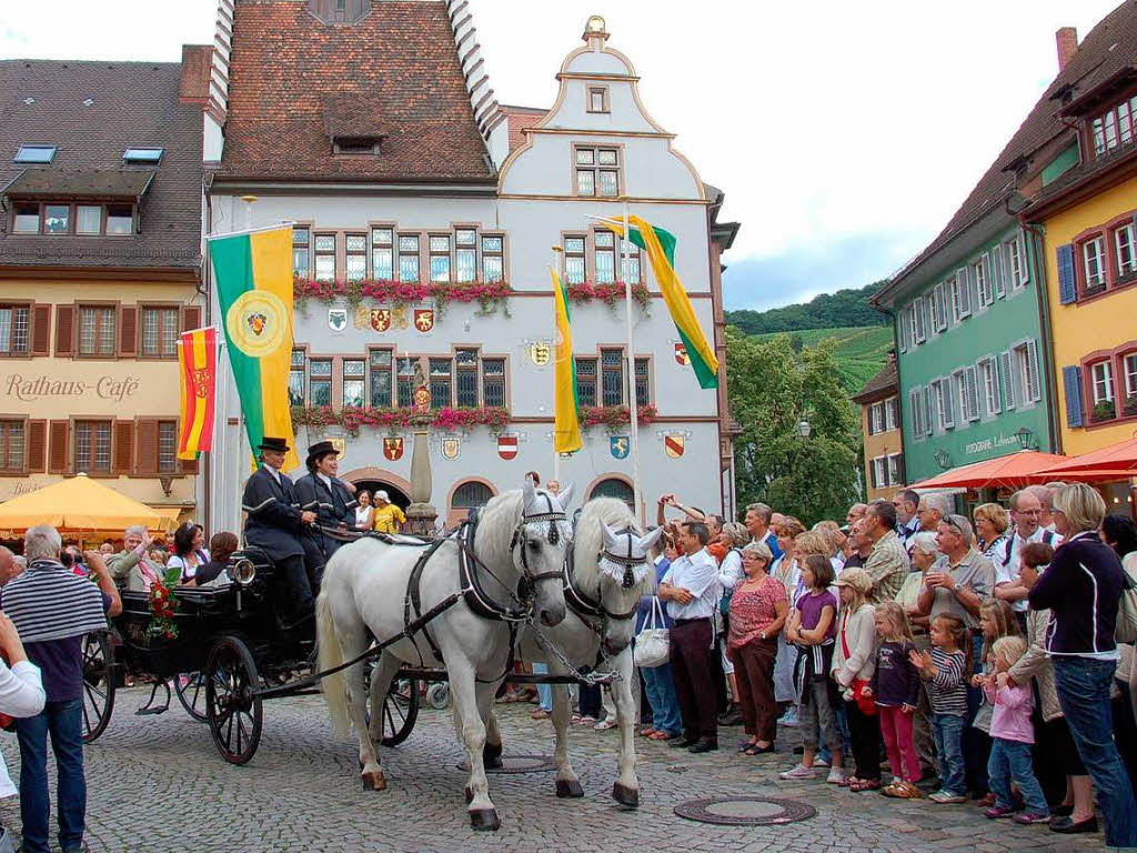 Viele Gste kamen am Freitag zur Erffnungsparade des Regionalen Markgrfler Weinfestes in Staufen.