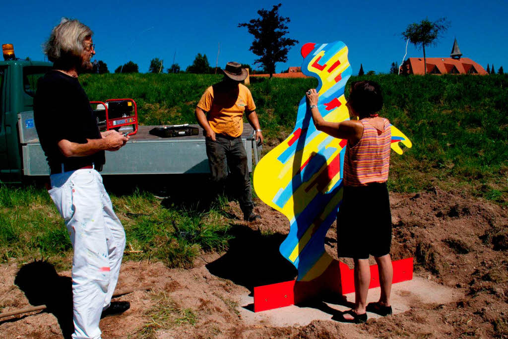 "Sapri" von Alfred Bradler, das Werk wird im Kurpark installiert "Sapri" von Alfred Bradler, das Werk wird im Kurpark installiert