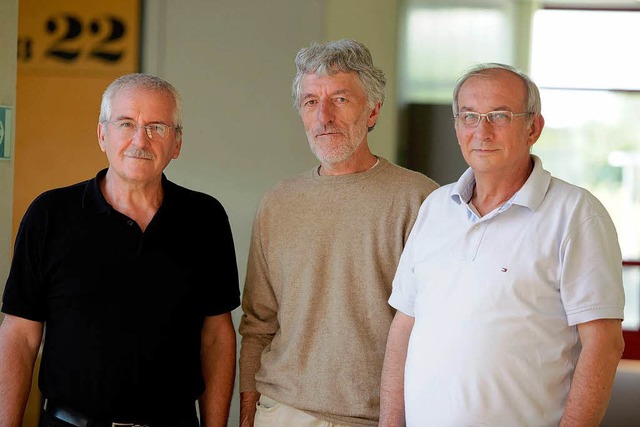 Sagten dem Scheffelgymnasium adieu (vo...ann, Johann Trck und Albrecht Gehrke.  | Foto: Christoph Breithaupt