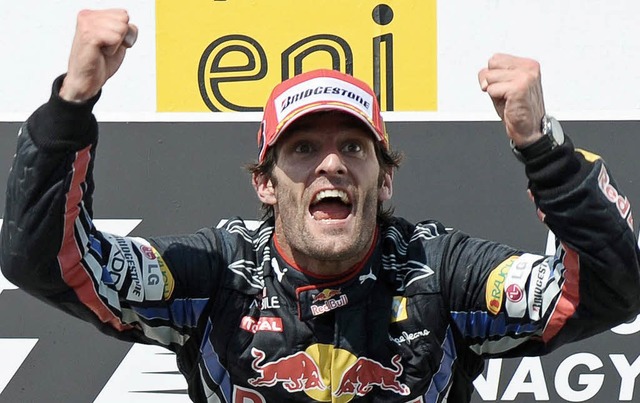 Sieg in Ungarn und Pole Position in der Fahrer-Wertung: Mark Webber   | Foto: dpa