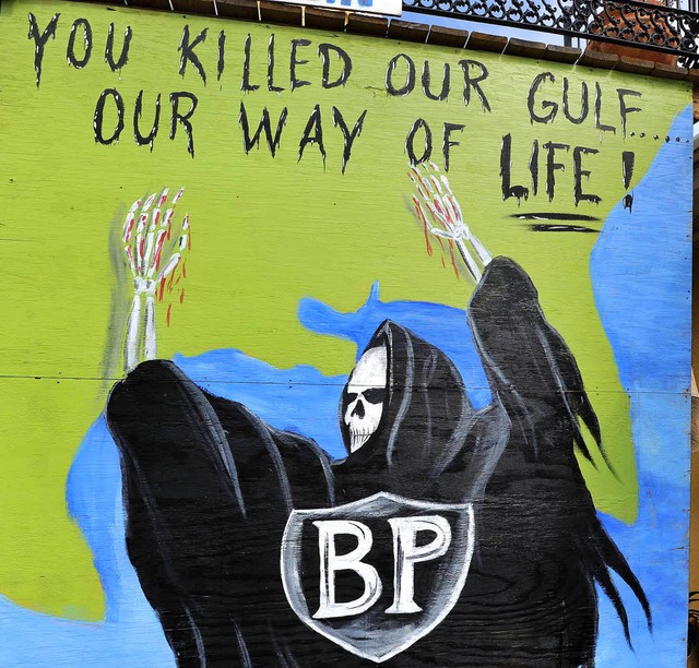 BP hat den Golf von Mexiko zerstrt: M...hren Protest gegen den lkonzern aus.   | Foto: AFP