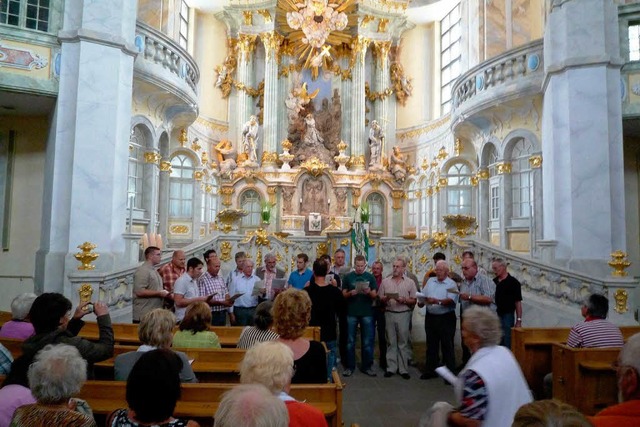 Der Gesangverein Wollbach  in der Dresdner Frauenkirche.  | Foto: BZ