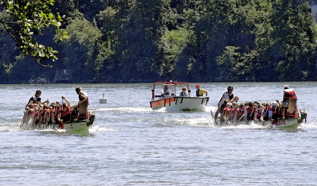 Drachenbootrennen &#8211; eine von vie...ten des Wassertourismus am Hochrhein.   | Foto: Thomas Dix
