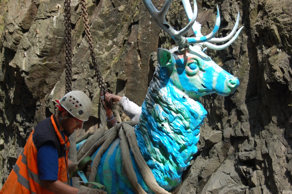 Der Hirsch im Hllental muss wegen Felssicherungsmanahmen an der B31 weichen.