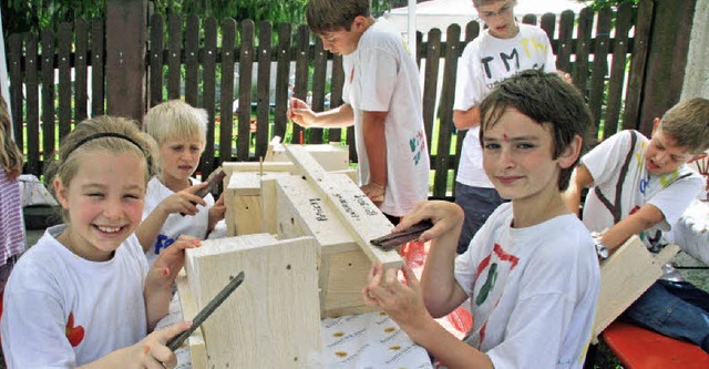 Bei der Kinderwoche in Bickensohl wurden auch Nistksten gebaut.  | Foto: herbert trogus