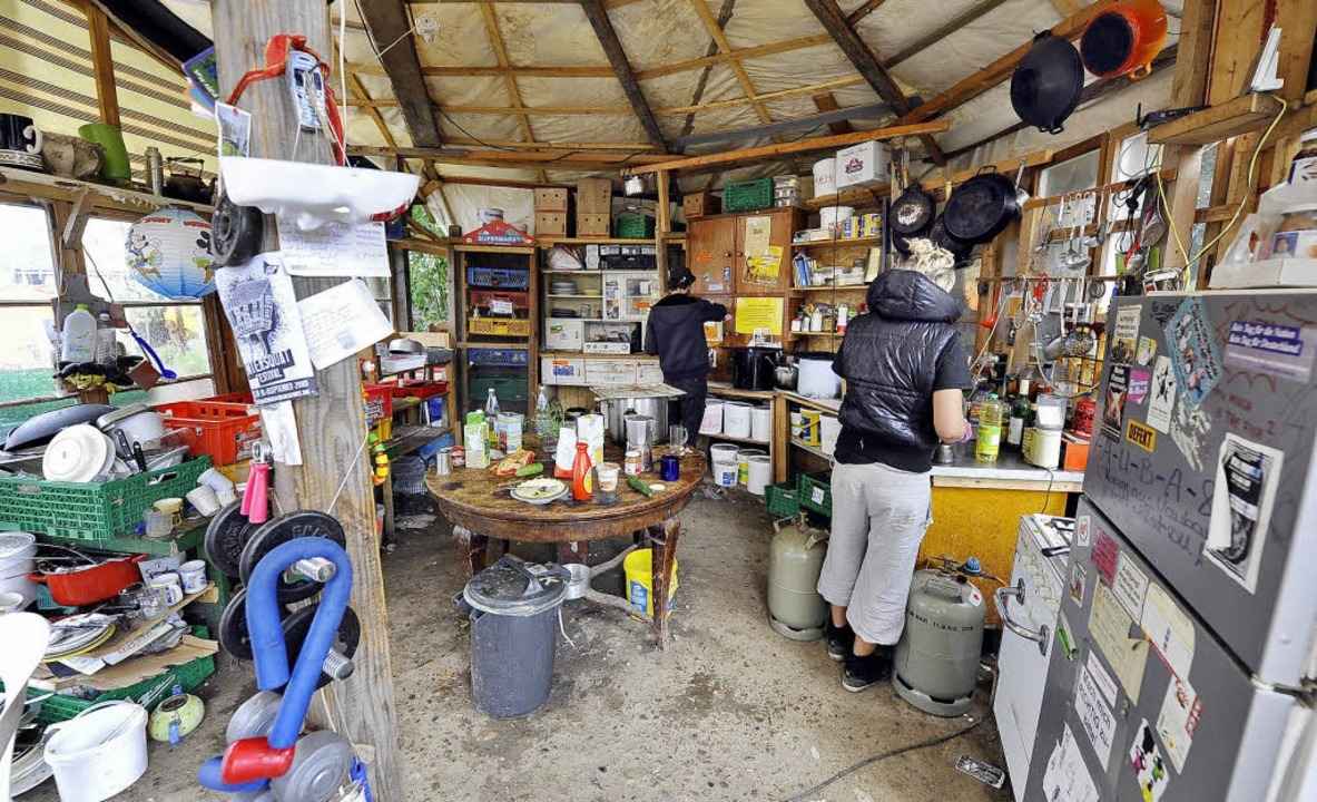 Gemeinschaftsk�che in der Wagenburg &#...ndo Rhino“ im Stadtteil Vauban.   | Foto: Ingo Schneider