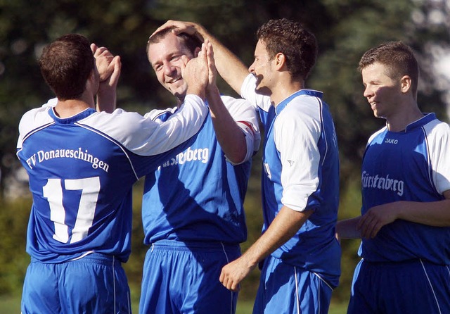 Grund zum Jubeln hatten die Donaueschi...andsliga-Aufstieg gerne gewhnen wrde  | Foto: Dieter Reinhardt