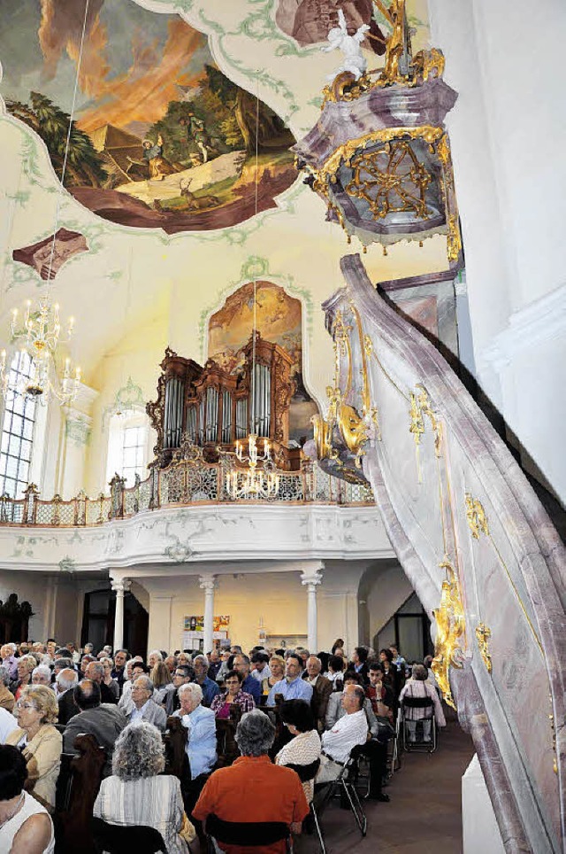 Die Sankt Landelin-Wallfahrtskirche in...gangenen Sonntag wieder voll besetzt.   | Foto: Stefan Merkle