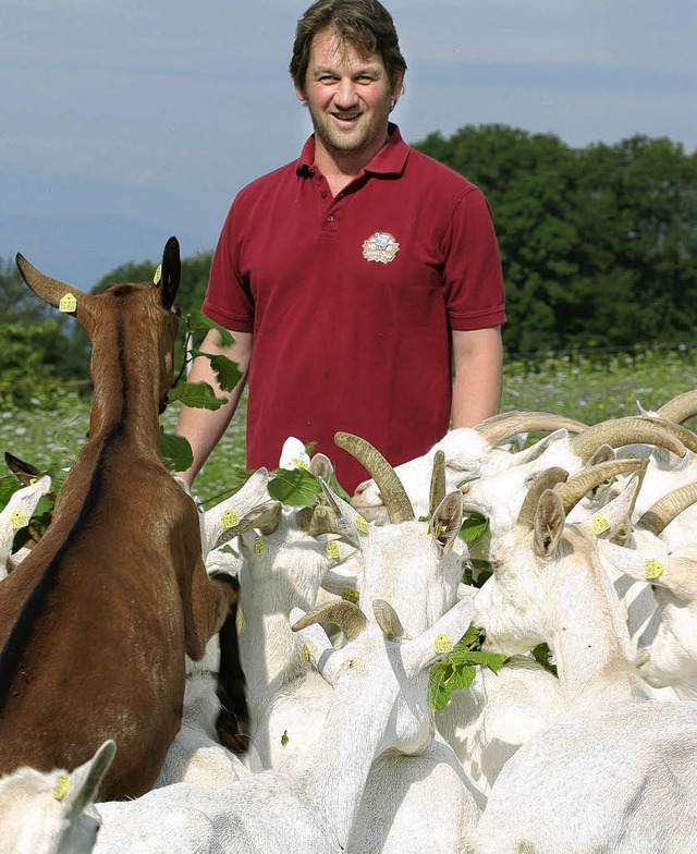 Ziegen sind keinesfalls schchtern und...i seinen Lieferanten vom Wpplinsberg.  | Foto: Dagmar Barber