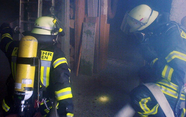 Feuerwehrbung in Rheinhausen: Angenom... Aulestrae im Ortsteil Niederhausen.   | Foto: Feuerwehr