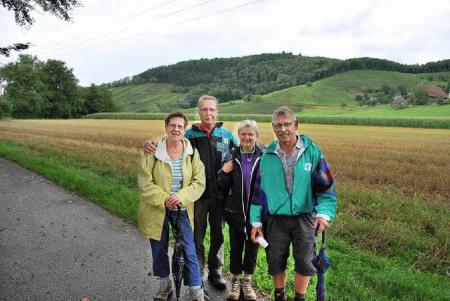 Die Wanderfreunde Jose Eckert, Fritz ...r nicht das schnste war (von links).   | Foto: axel drber