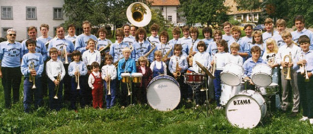 So sahen sie also aus: 1985 lste die ...in Musikverein Bergalingen umbenannt.   | Foto: Musikverein