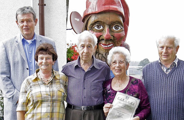 Gsteehrung (von links).  Brgermeiste...er und Lilli Stern, Wolfgang Morath .   | Foto: Wilfried Dieckmann