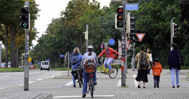 Nicht immer lsst die neue Fahrradampe...e anhalten und nicht weiter vorfahren.  | Foto: Thomas Kunz