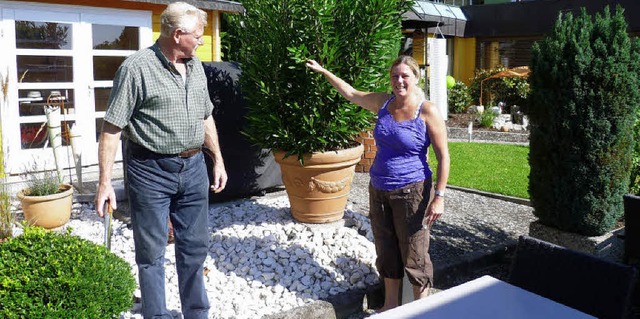 Ein gutes Team auch bei der Gartenarbe...er und ihr Vater Gerhard  in Riedmatt   | Foto: Claudia Gempp