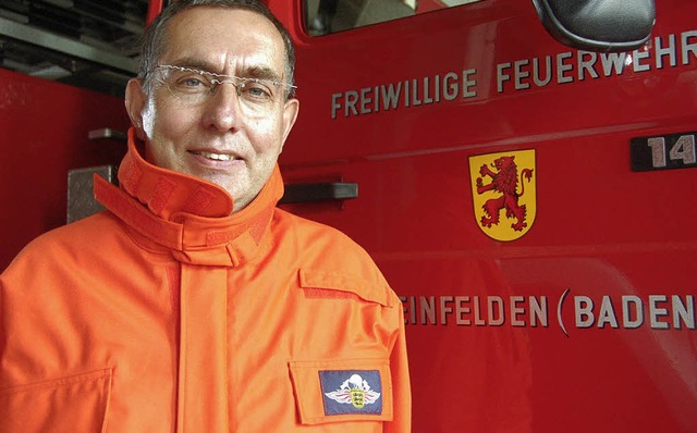 Gesamtkommandant Gerhard Salg freut si...ut aufgestellte Freiwillige Feuerwehr.  | Foto: Ingrid Bhm-Jacob