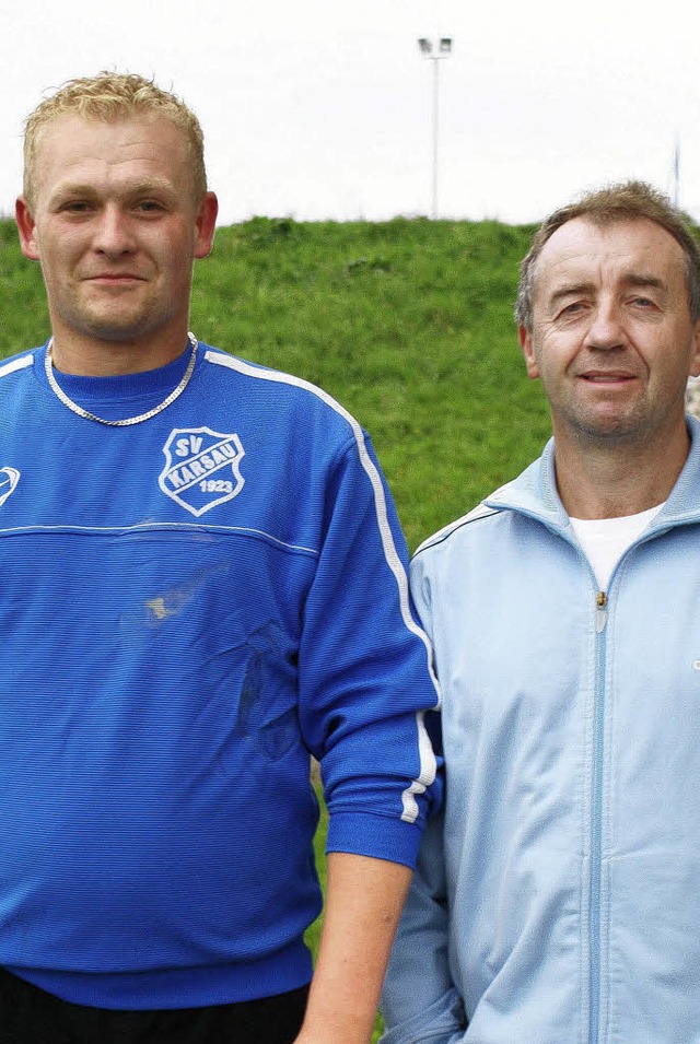 Neue Gesichter beim SV Grwihl: Trainer Rolf Isele (rechts) und Torsten Rieger    | Foto:  Werner Probst