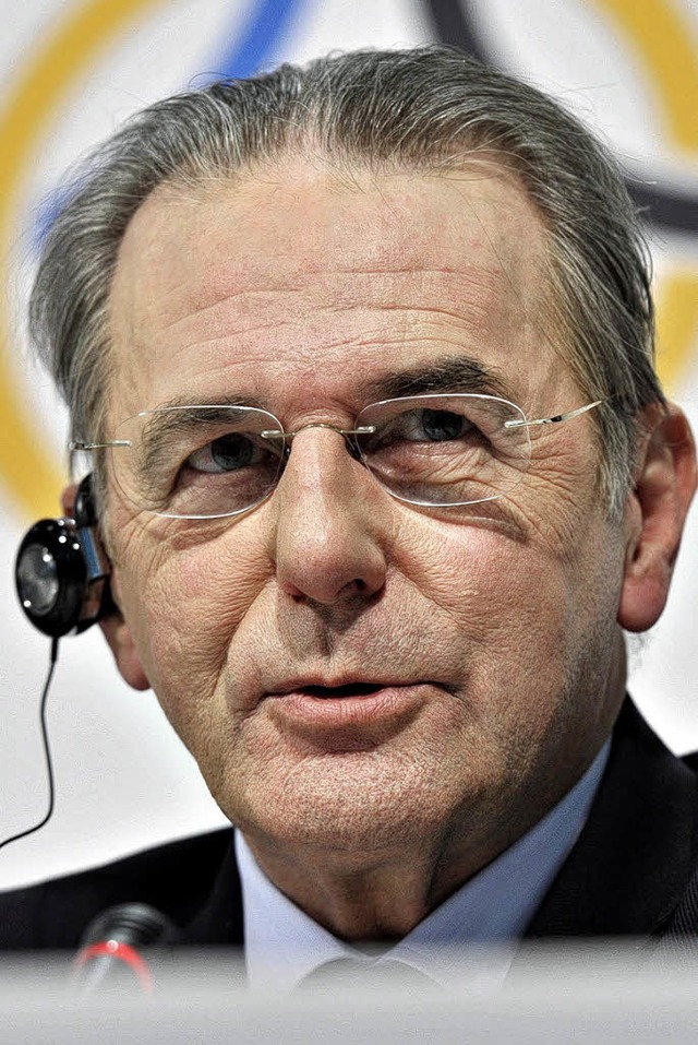 Jacques Rogge, Prsident des IOC, woll...r den olympischen Gedanken begeistern.  | Foto: dpa