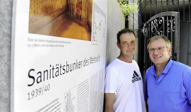 Matthias Mller und Gnter Linser entdeckten den Bunker.  | Foto: Thomas Kunz