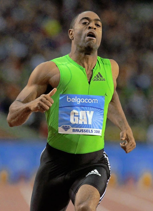 Tyson Gay luft die 100 Meter in 9,79 Sekunden.   | Foto: DPA