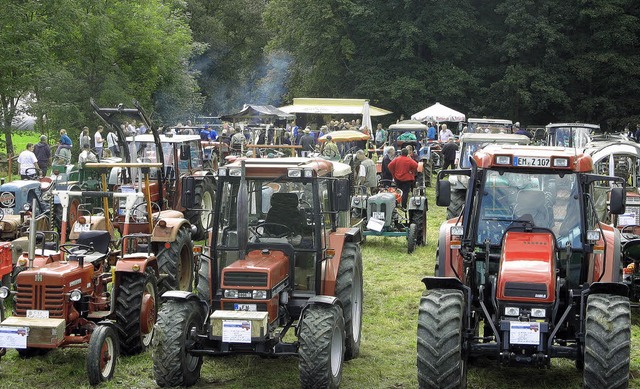 Ob rot, ob grn, ob blau &#8211; fr B...hn: Traktoren-Oldtimer in Vrstetten   | Foto: Roman Kiener