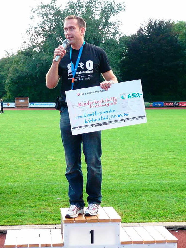650 Euro kamen beim 20. Wehratallauf an Spenden aus den Startgeldern zusammen. 650 Euro kamen beim 20. Wehratallauf an Spenden aus den Startgeldern zusammen.