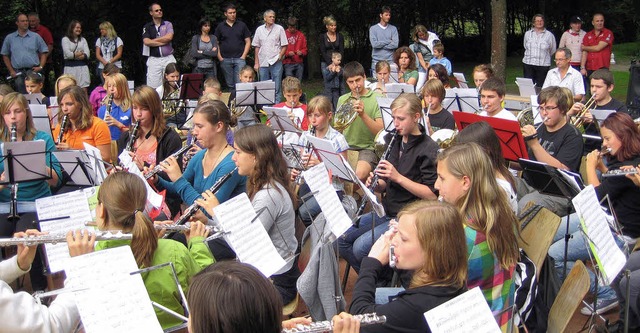 In Steinabad wird der musikalische Nachwuchs geschult.   | Foto: Saskia Baumgartner