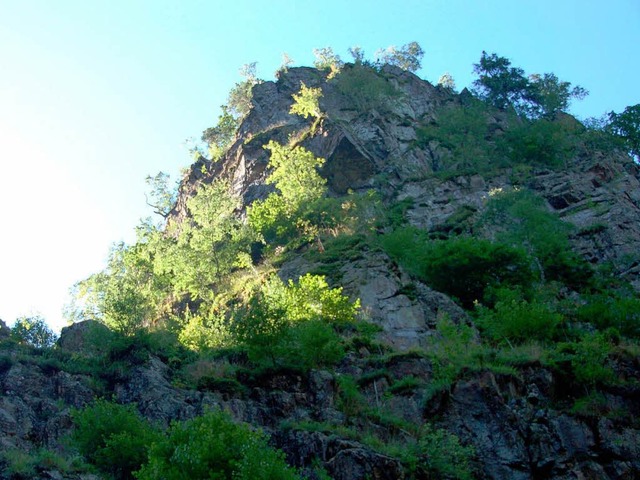 Hier loses Gestein abgeklopft: der Hirschsprungfelsen   | Foto: Dannecker