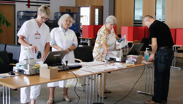 Blutspende-Aktion des Deutschen Roten ...ale in der Bertha-von-Suttner-Strae.   | Foto: Sparkasse