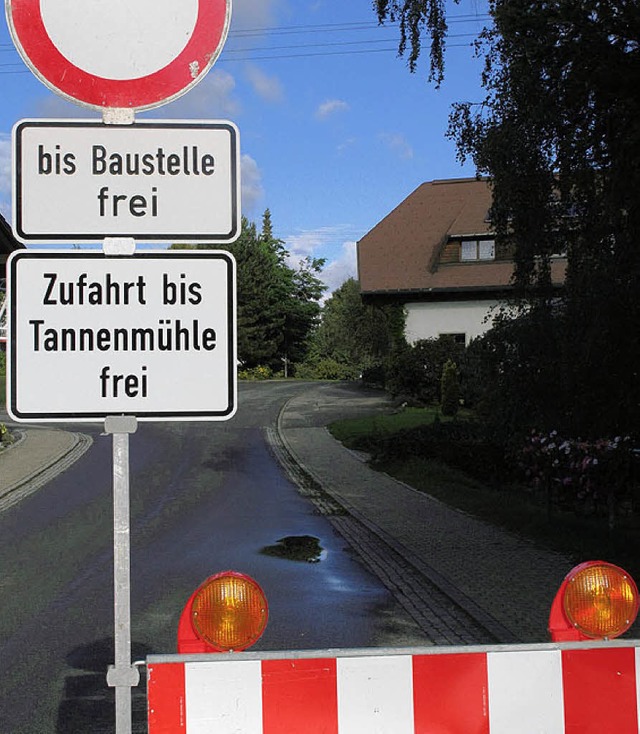 In Birkendorf wurde der Verkehr ber d...natal in Richtung Rothaus umgeleitet.   | Foto: Dieckmann