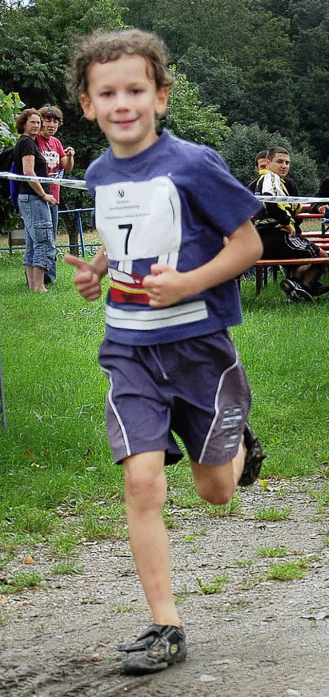 Beim ersten Triathlon in Ihringen gabe...stung kam auch der Spa nicht zu kurz.  | Foto: Sarah-Lena Stein