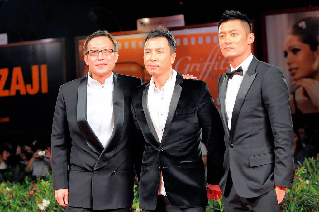 Der chinesische Regisseur Andrew Lau (l.), der Schauspieler Donnie Yen und Shawn Yen.