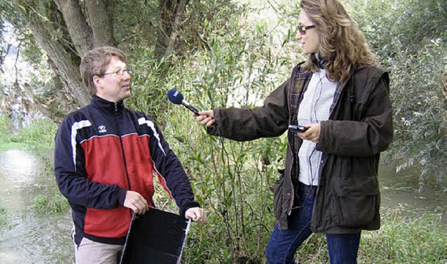 Rede und Antwort standen  die Goldwsc... AG Minifossi dem SWR fr Interviews.   | Foto: Privat