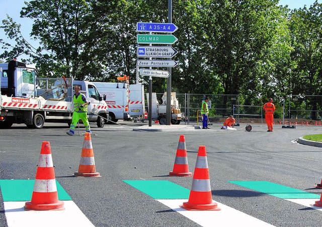 Gestern wurde noch letzte Hand angeleg...ie von der Europabrcke kommen, frei.   | Foto: bri