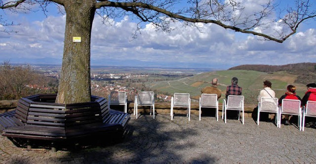 Von diesem Aussichtspunkt im Kurpark w... und Sthle den Hang hinuntergestrzt.  | Foto: Sigrid Umiger