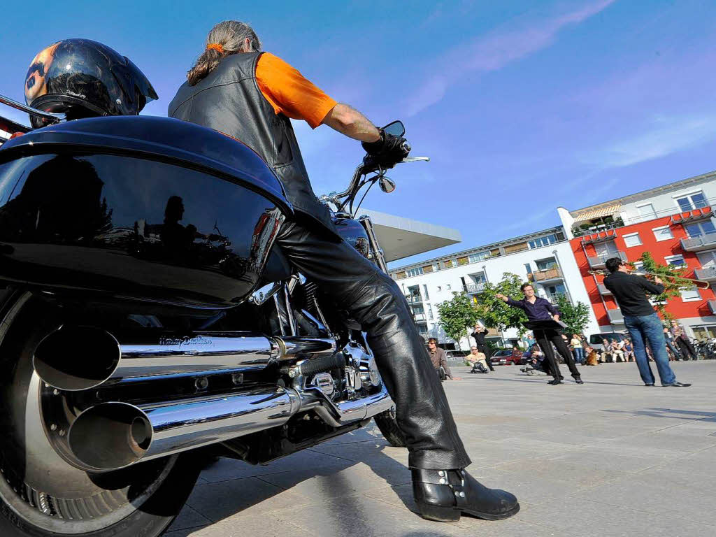 Der Sound einer Harley-Davidson zum Klang einer Posaune – im Rieselfeld.