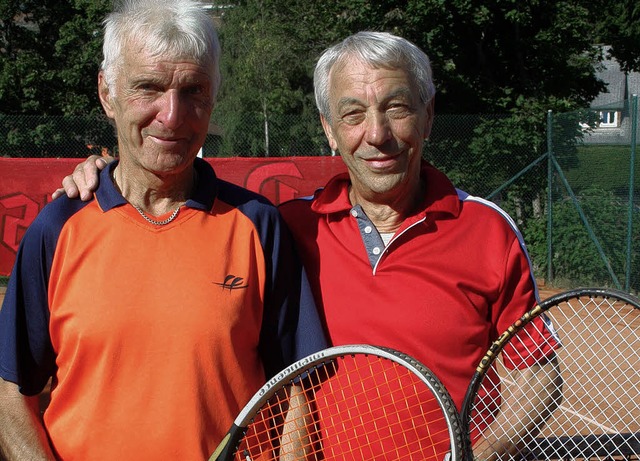 Ewald Hoff und Walter Holzer feierten ...ahre ihren grten sportlichen Erfolg.  | Foto: Dieter Maurer