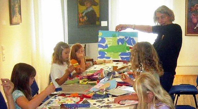 Ferienspa im Rebay-Haus: Kinder fertigten Collagen.   | Foto: Privat