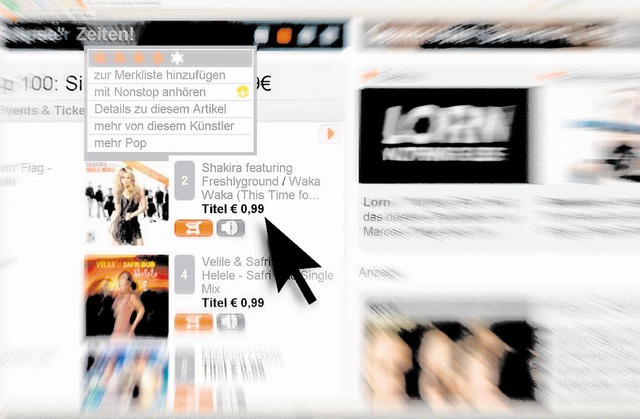 Per Klick zum Hit &#8211; bisher vor allem ber Download-Lden   | Foto: dpa