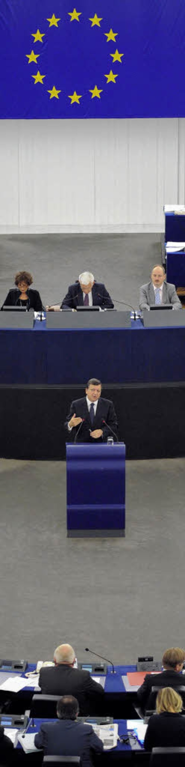 EU-Kommissionsprsident Barroso bei se...tzrede zur  Lage der EU  in Straburg   | Foto: afp